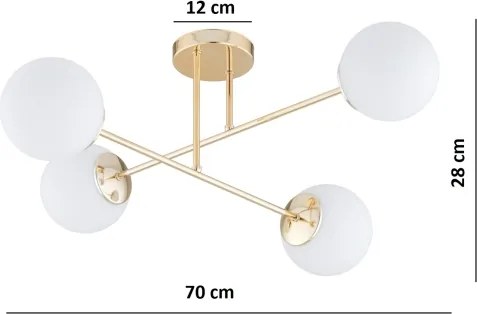 Brilagi - Prisadený luster MILO 4xE27/60W/230V zlatý