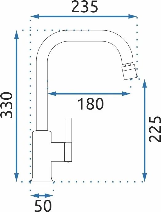 Rea Polo, vysoká drezová batéria, chrómová, REA-B9940