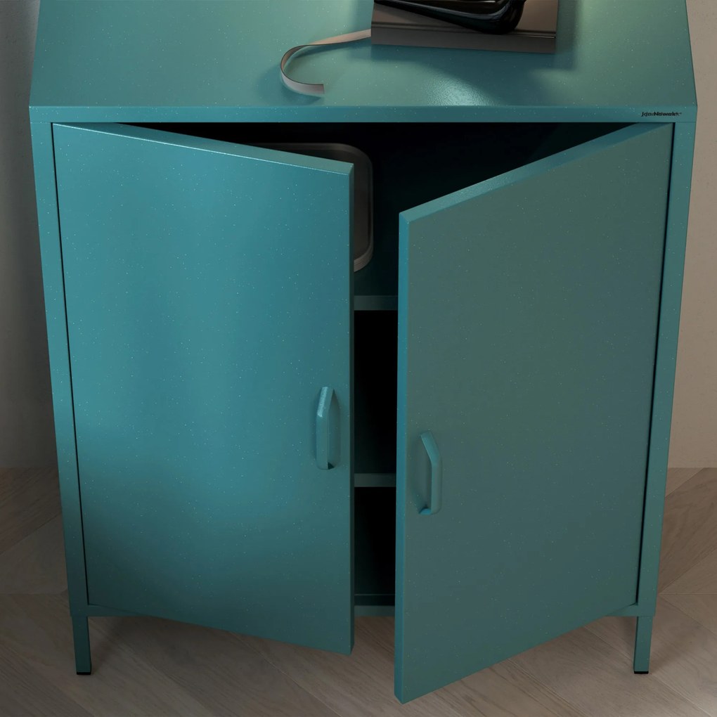 Skrinka do obývačky s policami VITO, 800 x 1015 x 400 mm, Modern: morská farba