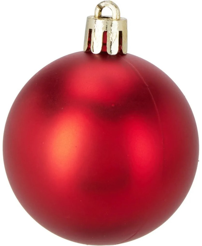 Set 16 ks vianočných ozdôb Festive Sparkles, červená, pr. 6 cm, plast, pr. 6 cm