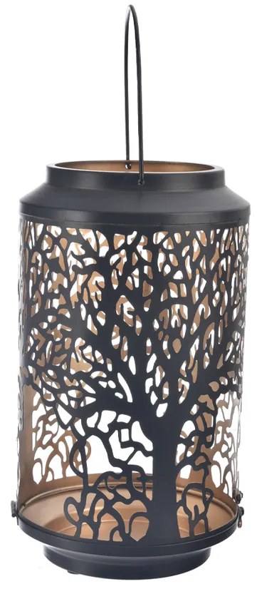 InDecor Kovový svícen Strom čierna, 18 x 18 x 28cm, L