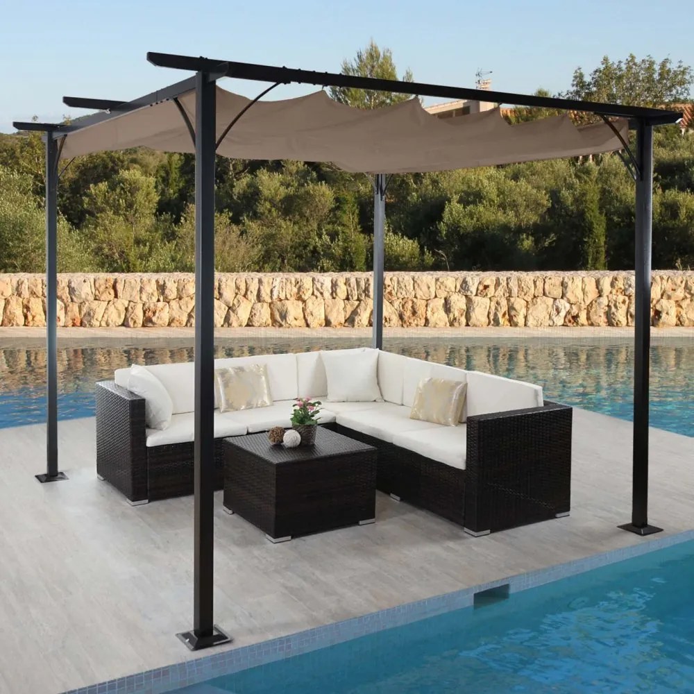 Pergola se stahovací střechou 3,5x3,5 m Dekorhome