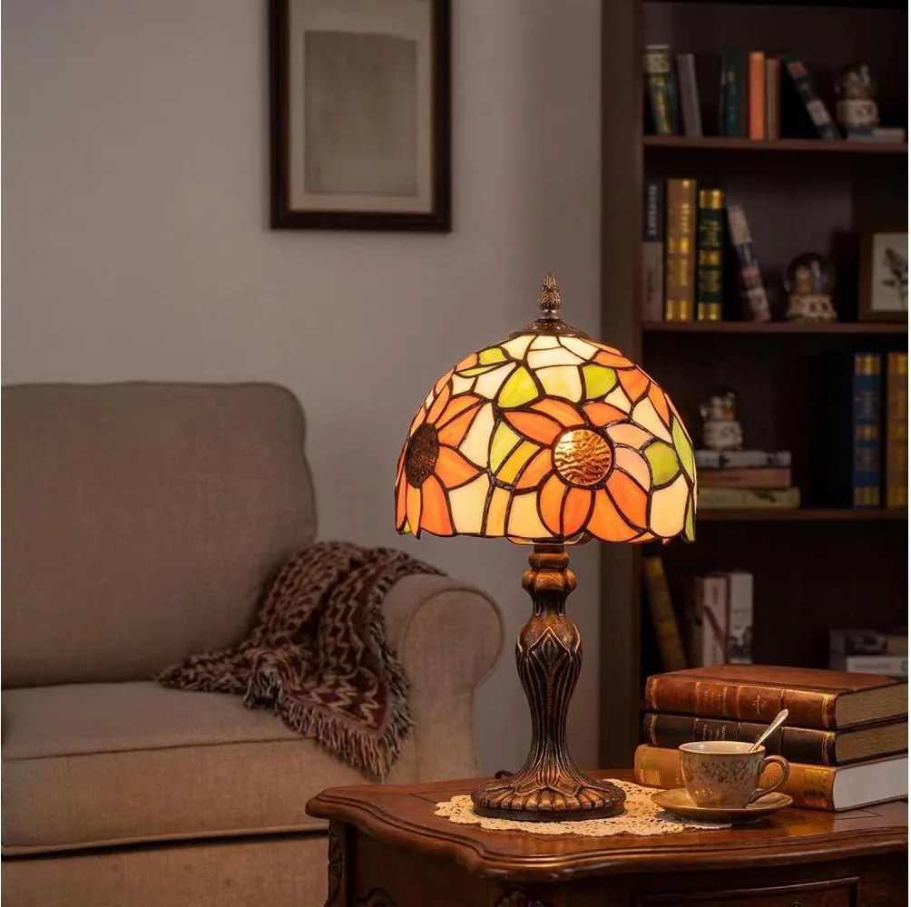 Brilagi - Tiffany vitrážová stolná lampa SUNFLOWER 1xE27/60W/230V