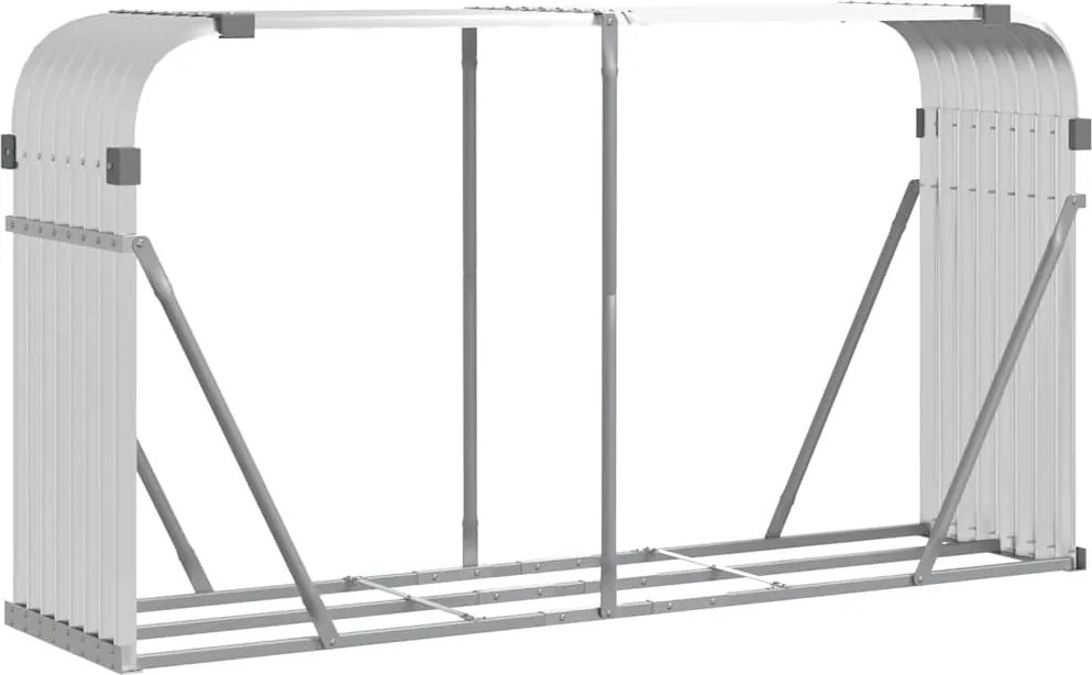 vidaXL Držiak na polená strieborný 180x45x100 cm pozinkovaná oceľ