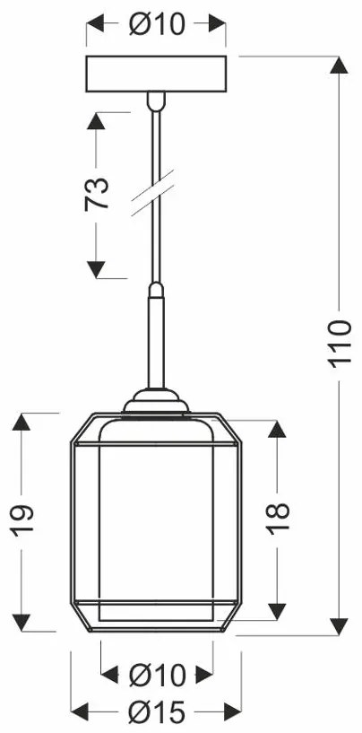 Candellux Čierny závesný luster Jonera pre žiarovku E27 31-08428