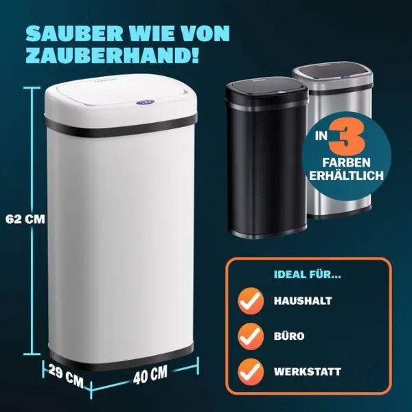 Bezdotykový Jumbo koš 50l biela