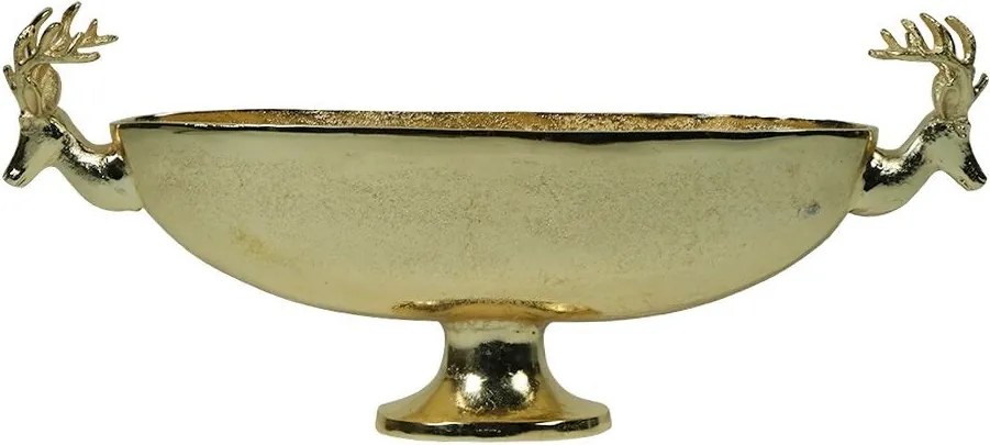 Zlatá oválna misa so jeleňom Deer champagne gold – 68*29*15 cm