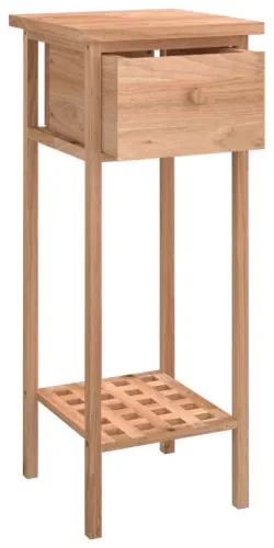 vidaXL Príručný stolík so zásuvkou 25x25x60cm masívne orechové drevo-