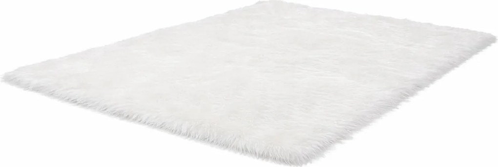 Biely koberec s vysokým vlasom Sheep – obdĺžnikový Rozmer: 80x140 cm
