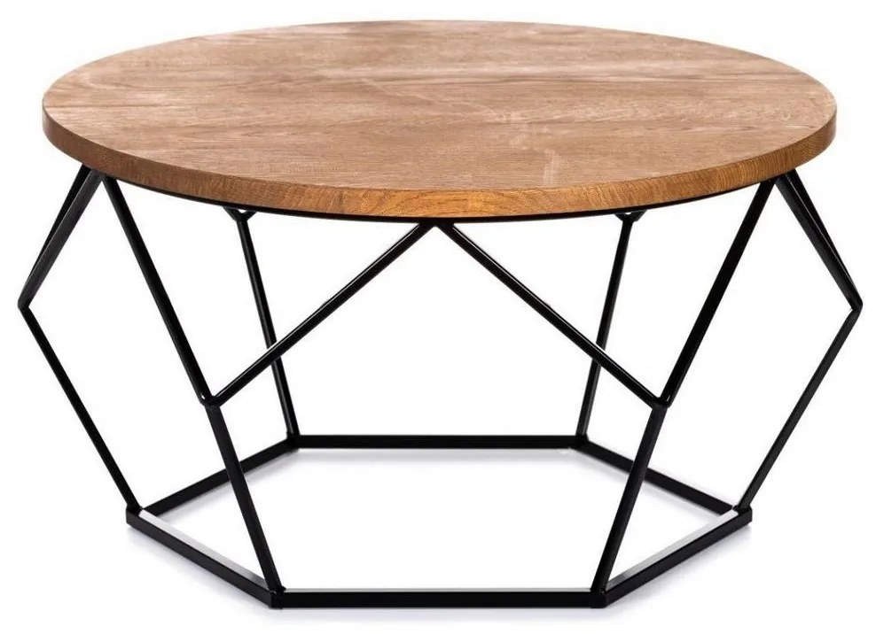 HowHomely Konferenčný stolík OAKLOFT 40x70 cm čierna/dub 10-1562-70-BDO-OAK