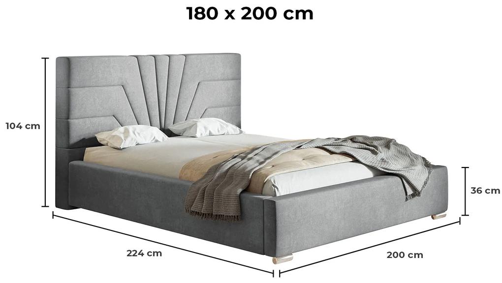 PROXIMA.store - Dizajnová čalúnená posteľ LEA ROZMER: 160 x 200 cm, FARBA NÔH: chrómová