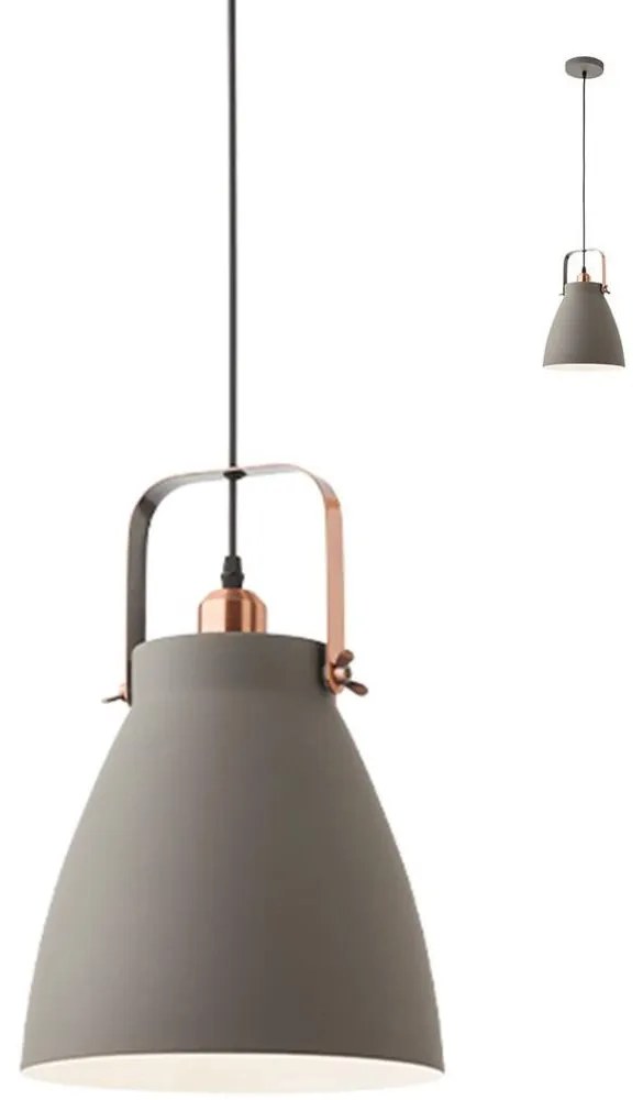 Redo 01-1275 - Luster na lanku ARNE 1xE27/42W/230V šedá