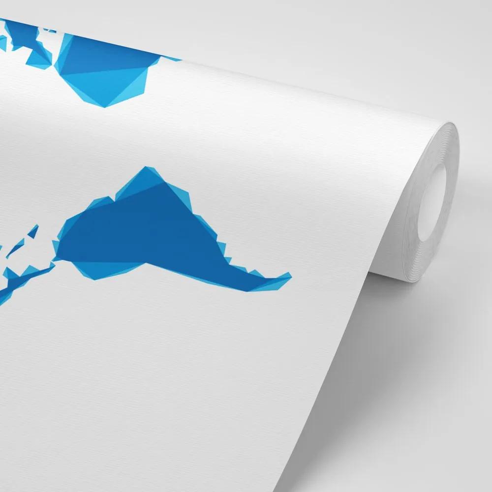 Samolepiaca tapeta moderná mapa sveta v modrom prevedení
