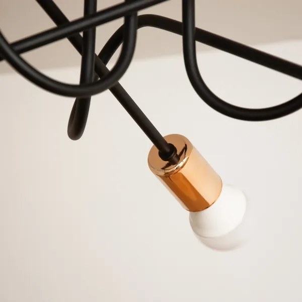 LED prisadený luster OXFORD 3×E27/15W/230V čierny