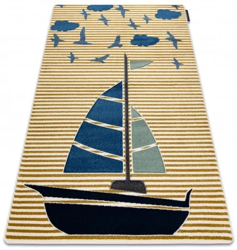 Dywany Łuszczów Detský kusový koberec Petit Sail boat gold - 140x190 cm
