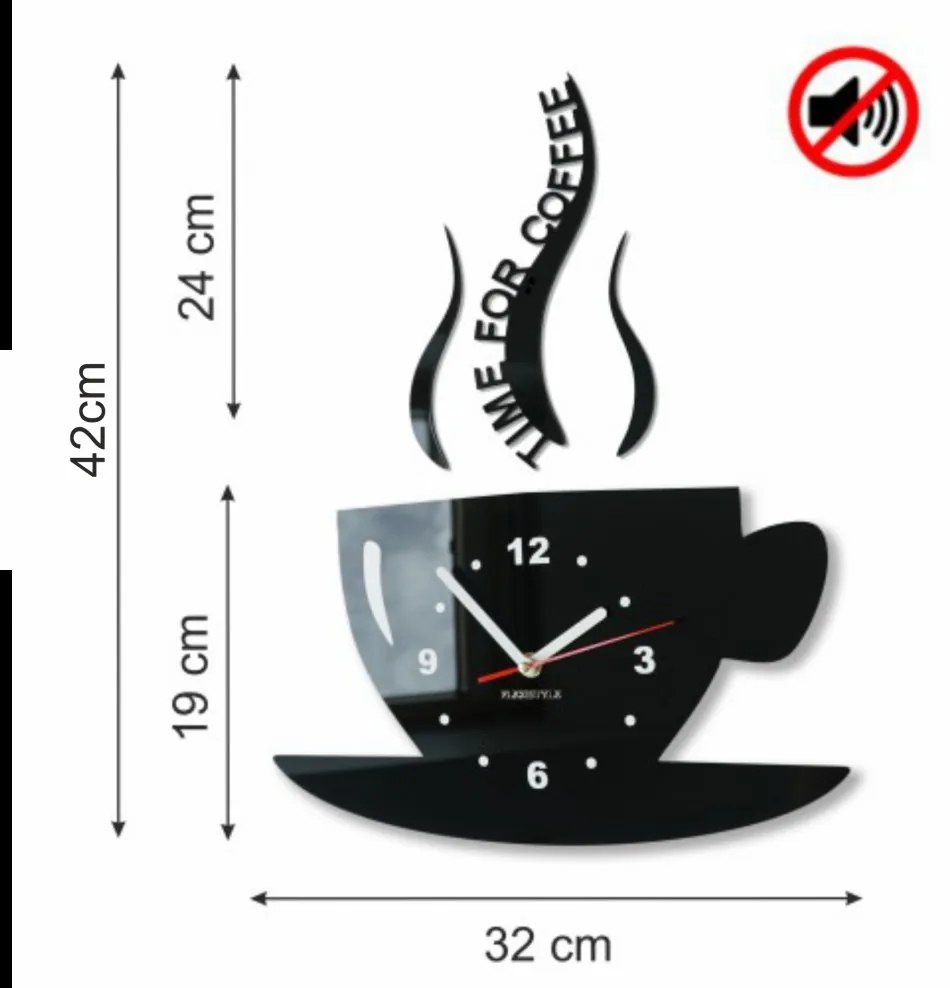Nástenné hodiny Time for coffee modrá