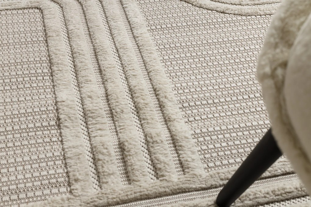 Koberec SANTO SIZAL 1001 Geometrický, biely