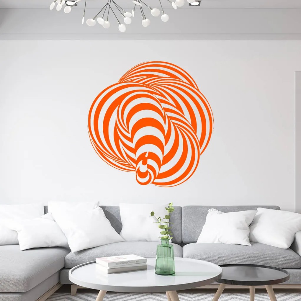 Veselá Stena Samolepka Abstraktná špirála Farba: oranžová, Veľkosť: 100 x 100 cm
