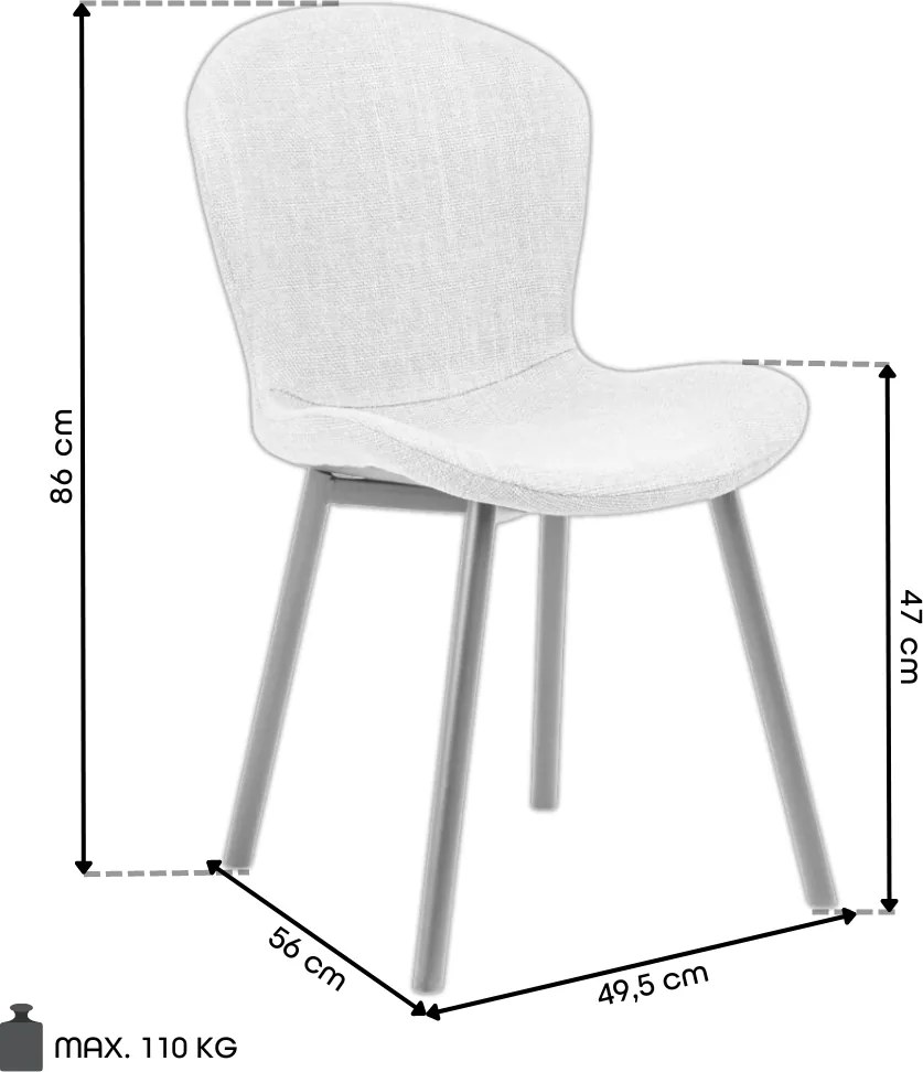 FIORA Béžové (tkanina Apia 453)/čierny rám - MODERNÁ ČALÚNENÁ STOLIČKA DO OBÝVAČKY/ JEDÁLNE LOFT