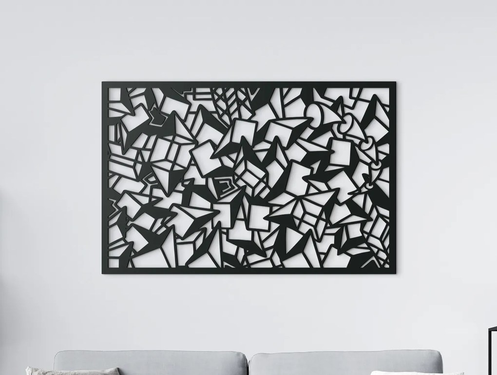 drevko Obraz z dreva Polygonalia Rozmer obrazu: 29 x 44,5 cm, Farba dekorácie: Čierna