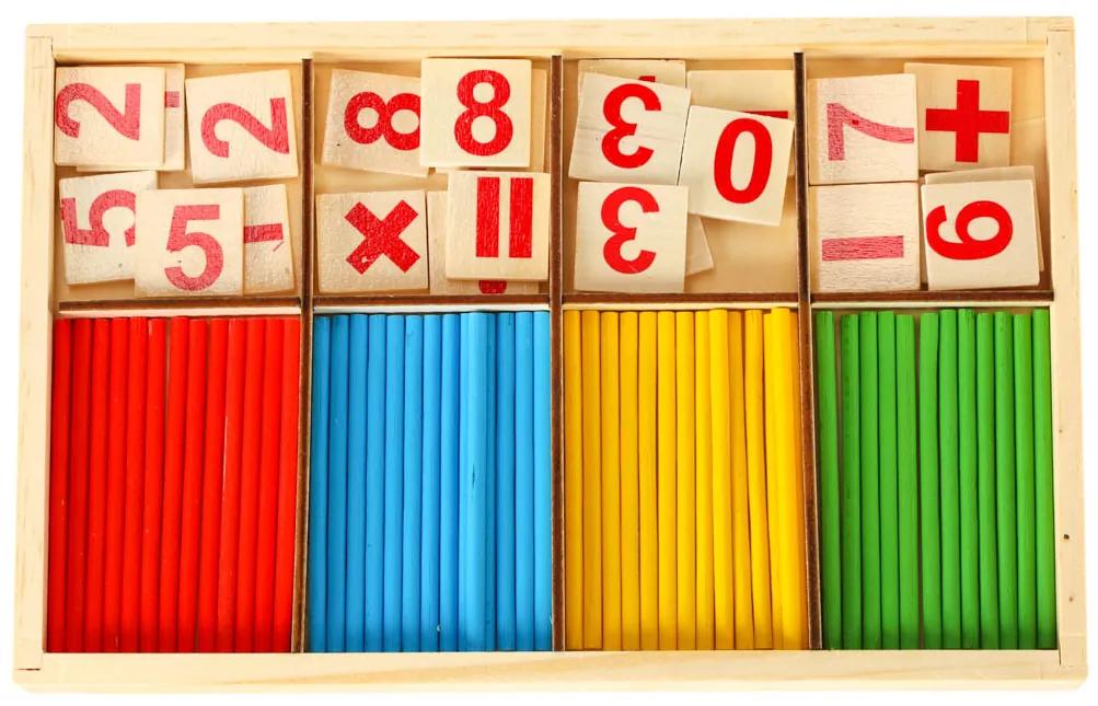 KIK Počítacie tyčinky abakus + čísla montessori vzdelávacia sada