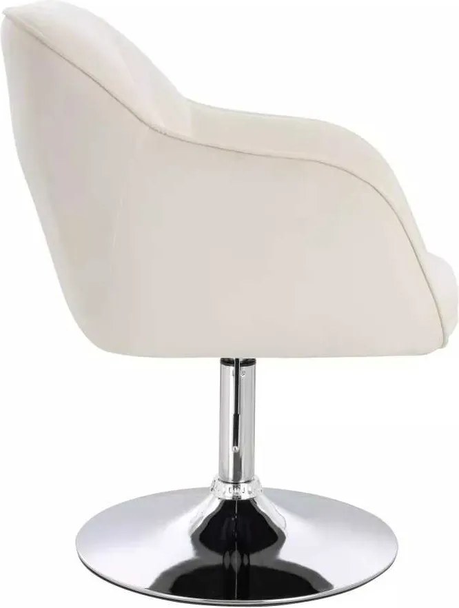 LuxuryForm DESIGN Stolička AVOLA VELUR na striebornom tanieri - biela