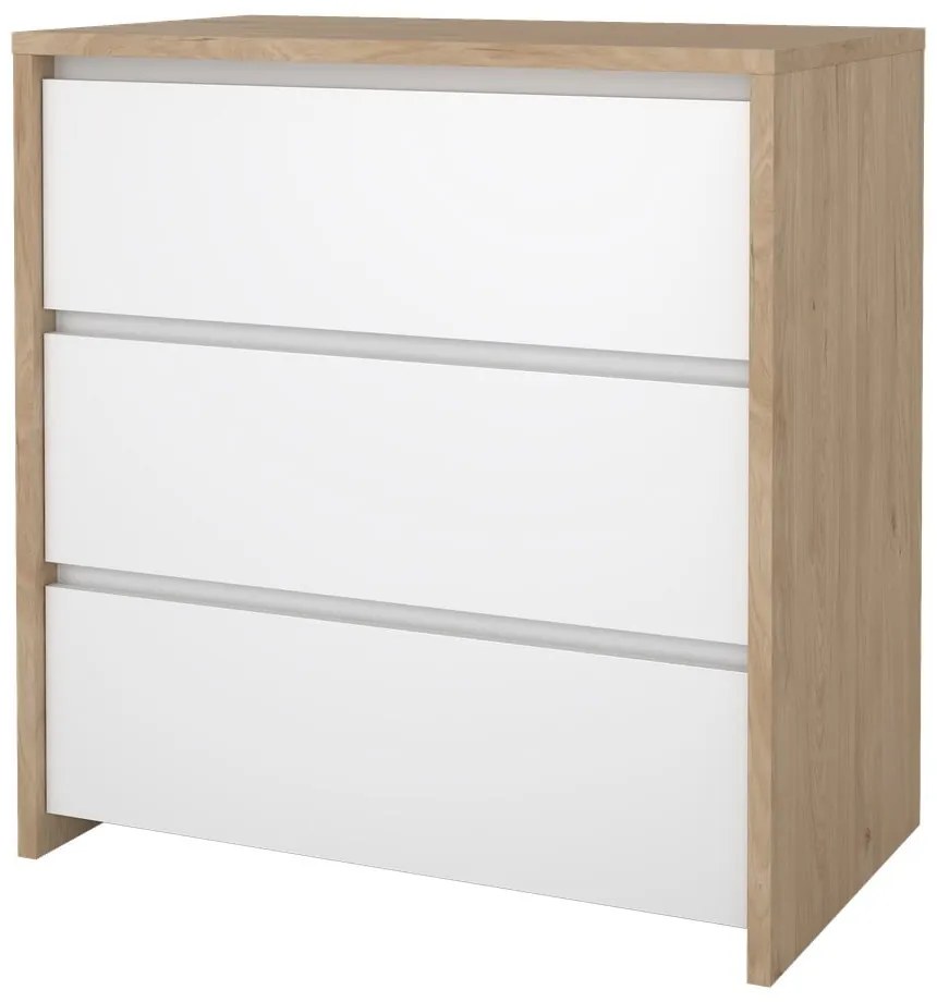 Biela/v prírodnej farbe komoda v dekore duba 80x84x48 cm Next – Tvilum