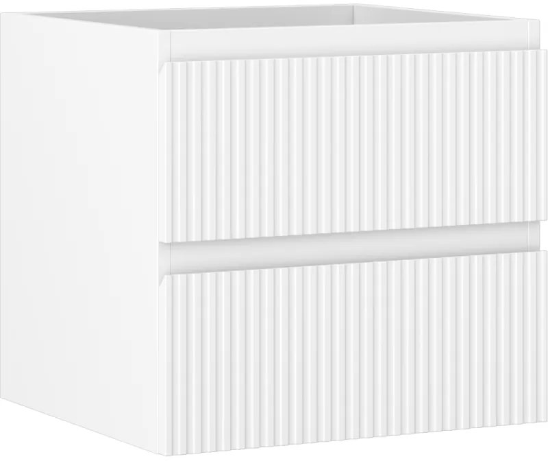 Mexen Rivel, kúpeľňová skrinka 50 cm, 2 zásuvky, drážkovaná, biela matná, 91A20-05047-2-BFF01