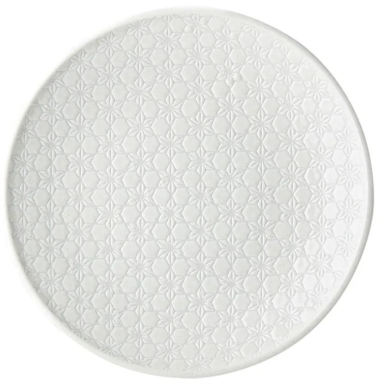 Biely keramický tanier Mij Star, ø 25 cm