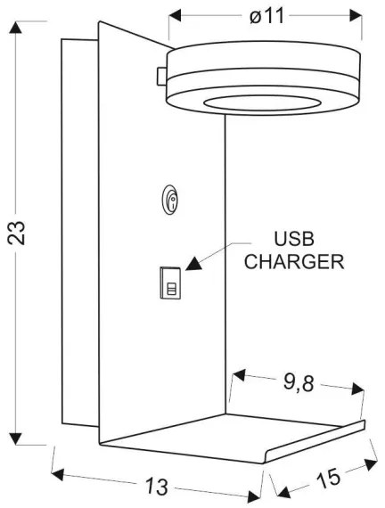 LED Nástenné svietidlo s nabíjačkou COMPACT LED/4W/230V