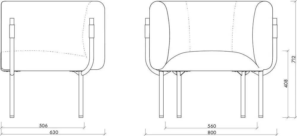 Modré kreslo Ubi – noo.ma