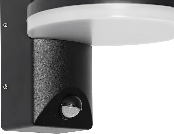 Vonkajšia nástenná lampa čierna vrátane LED IP54 senzor pohybu - Esmee