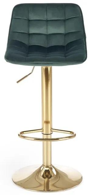 Halmar Barová stolička H120, tmavozelená/zlatá