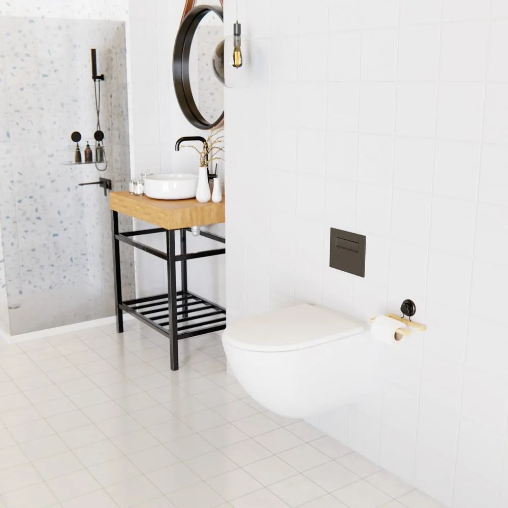 Bambusový samodržiaci držiak na toaletný papier Compactor Bestlock SPA