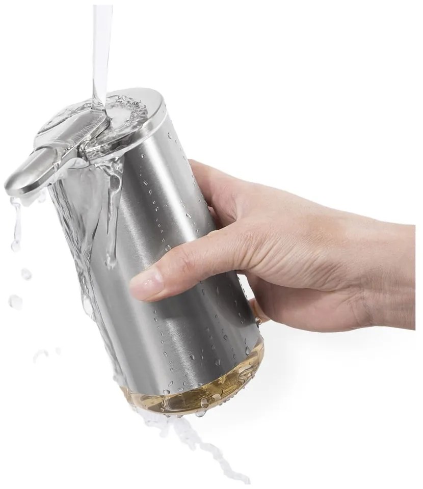 Sivý automatický oceľový dávkovač mydla 266 ml - simplehuman