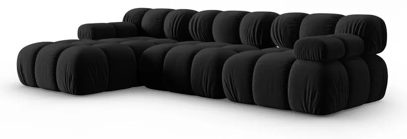 Čierna zamatová pohovka 285 cm Bellis – Micadoni Home