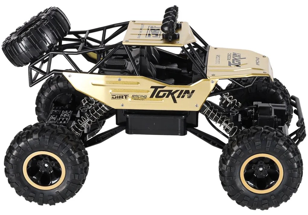 KIK Diaľkovo ovládané kovové auto RC Rock Crawler 4WD 1:12, zlaté