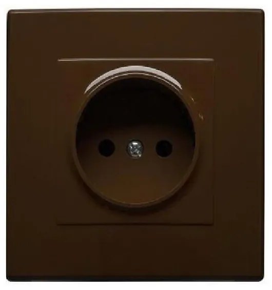 Zásuvka bez uzemnenia MILANO (hnedá)