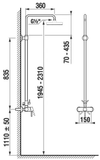 JIKA H3352770040001 - Sprchová súprava s batériou LYRA, lesklý chróm