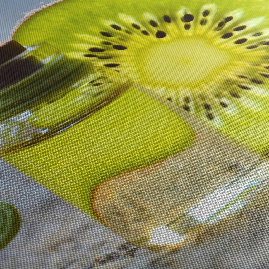 Obraz - detail rozkrojeného kiwi (120x50 cm)