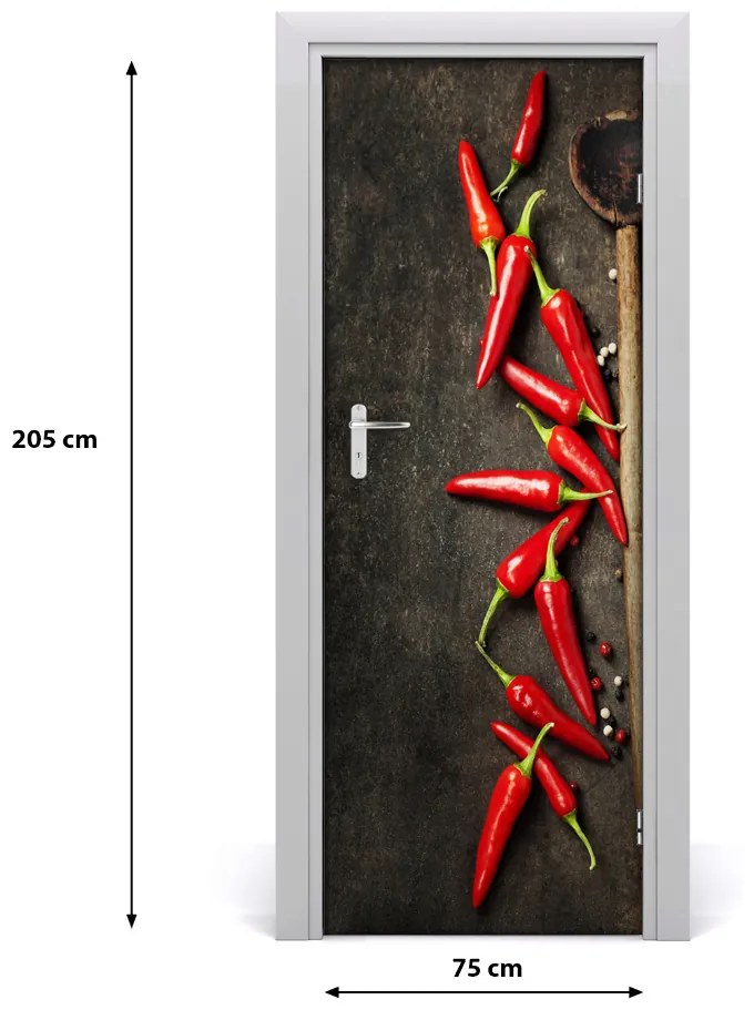 Fototapeta na dvere samolepiace chilli 75x205 cm