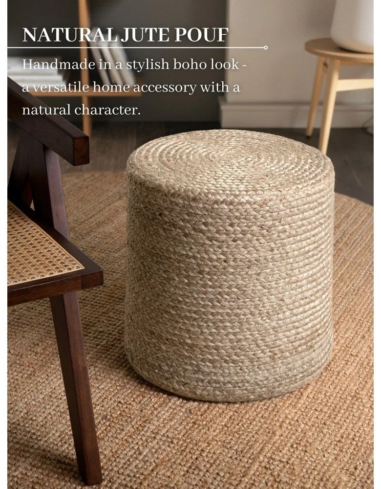 Sivobéžový taburet Jutta Greige – Hanse Home