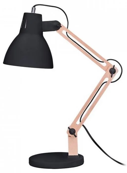 Solight WO57-B − Stolná lampička FALUN 1xE27/25W/230V čierna/dub