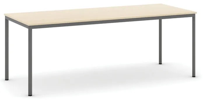 Stôl jedálenský, 2000 x 800 mm, tmavo sivá podnož, breza