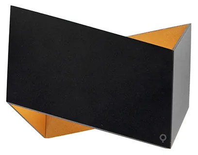Dizajnová nástenná lampa čierna so zlatom - Fold