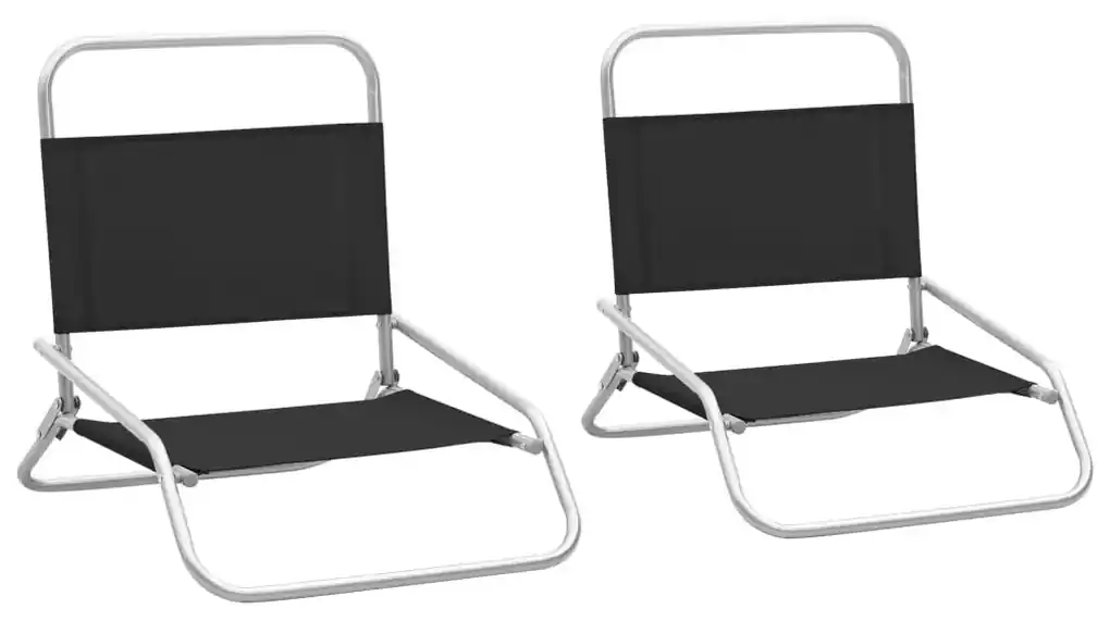 vidaXL Skladacie plážové stoličky 2 ks čierne látka | BIANO