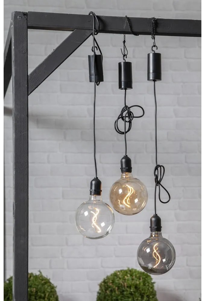 Hnedá vonkajšia svetelná LED dekorácia Star Trading Glassball, dĺžka 1 m