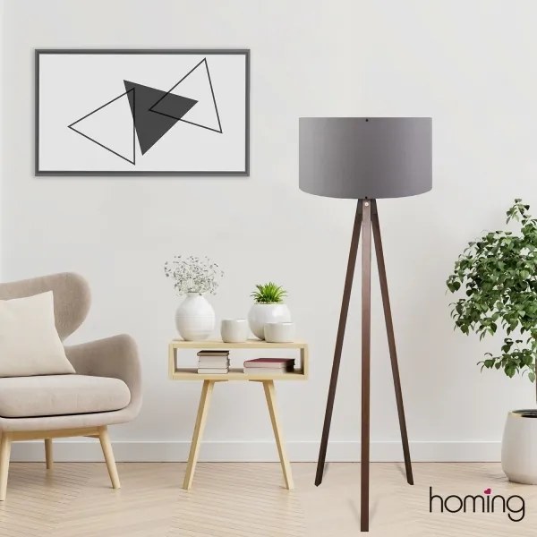 Stojacia lampa AYD 1xE27/40W/230V hnedá/šedá