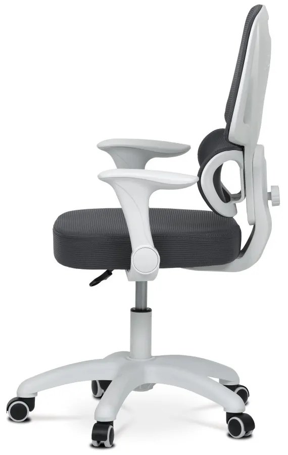 Detská pracovná stolička NANDU — sieť / látka, tmavo sivá