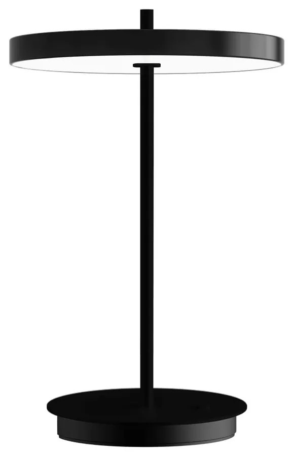 Čierna kovová LED stolová lampa s kovovým tienidlom (výška 31 cm) Asteria Move – UMAGE